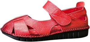 Women's Summer Hollow Handmade Sandals Soft Bottom Flower Flat Shoes Casual Shoe