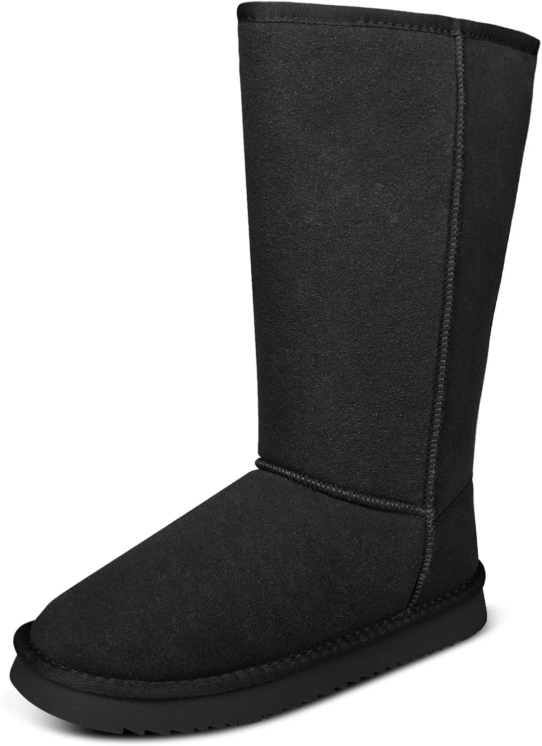 Women's Tall Boots Genuine Suede Winter Tall Boots for Womens Fur Lining Memory Foam Winter Snow Boots Waterproof