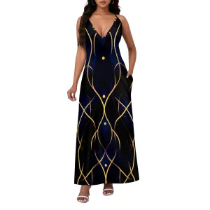 Womens V Neck Casual Outfits Long Flowy Floral Print Maxi Dresses Vacation Beach Cover ups Wedding Guests Sun Dress