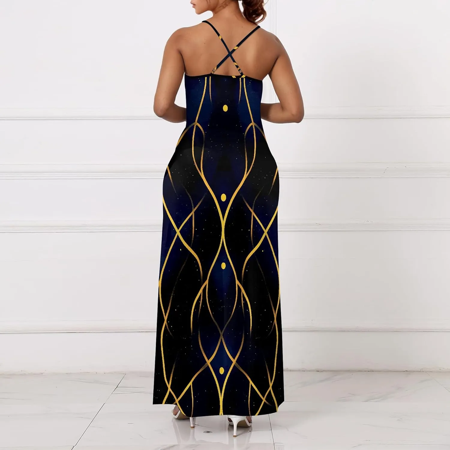 Womens V Neck Casual Outfits Long Flowy Floral Print Maxi Dresses Vacation Beach Cover ups Wedding Guests Sun Dress
