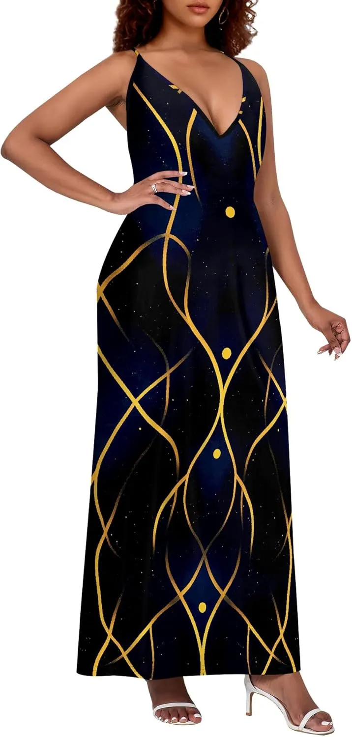 Womens V Neck Casual Outfits Long Flowy Floral Print Maxi Dresses Vacation Beach Cover ups Wedding Guests Sun Dress