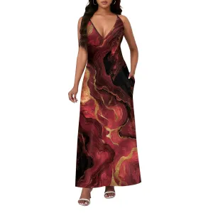Womens V Neck Casual Outfits Long Flowy Floral Print Maxi Dresses Vacation Beach Cover ups Wedding Guests Sun Dress