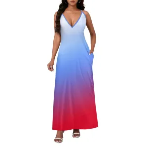 Womens V Neck Casual Outfits Long Flowy Solid Color Maxi Dresses Vacation Beach Cover ups Wedding Guests Sun Dress