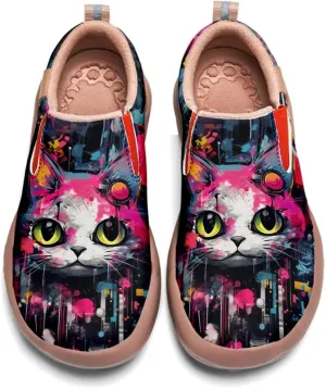Women's Walking Shoes Travel Loafers - Casual Slip Ons Leather Painted Comfortable Lightweight Sneakers