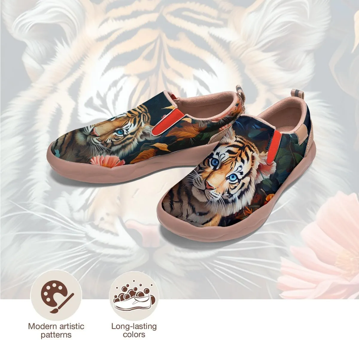 Women's Walking Shoes Travel Loafers - Casual Slip Ons Leather Painted Comfortable Lightweight Sneakers