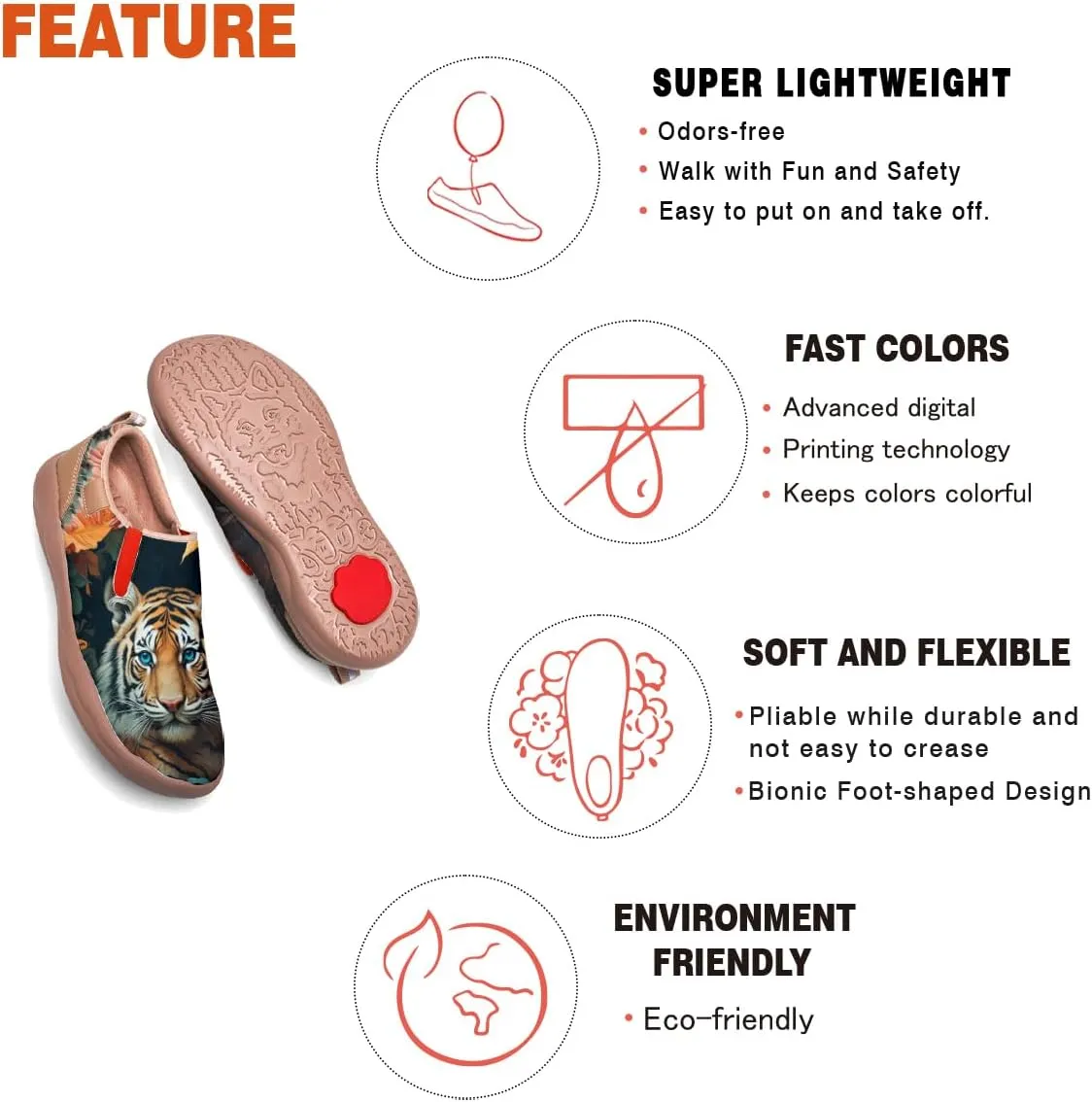 Women's Walking Shoes Travel Loafers - Casual Slip Ons Leather Painted Comfortable Lightweight Sneakers