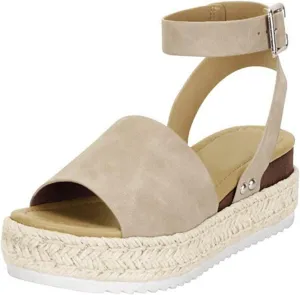 Womens Wedge Platform Espadrille Ankle Strap Clip Toe Summer Casual Sandals Boho Beach Shoes Flip Flops
