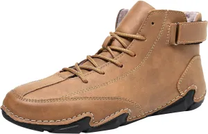 Womens Winter Non-Slip Plush Lined Walking Sneaker Lace Up Walking Shoes for Men