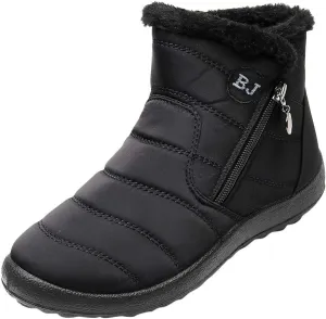 Women's Winter Snow Ankle Boots Fur Lined Waterproof Outdoor Slip On Booties Sneakers Anti-Slip Lightweight Ankle Bootie