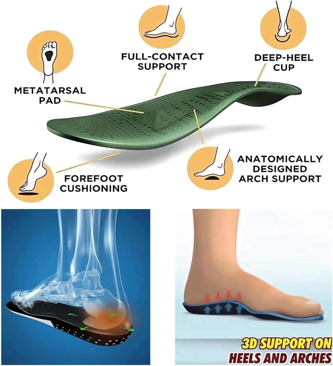 Women's Winter Snow Boots Plush Lined Flat Shoes Comfy Orthopedic Arch Support Outdoor Walking Shoes Classic Non-Slip Ankle Snow Booties