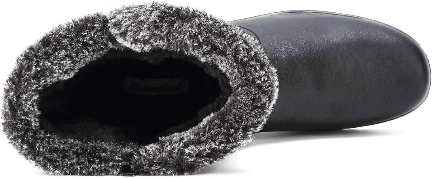 Womens Winter Snow Boots With Leather Comfortable Warm Fur Lining Zipper Ankle Booties Outdoor Platform Waterproof Walking Boots for Women