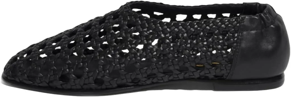 XYD Women Square Toe Woven Flats Slip On Braided Openwork Spring Summer Dress Travel Comfy Ballerinas Shoes