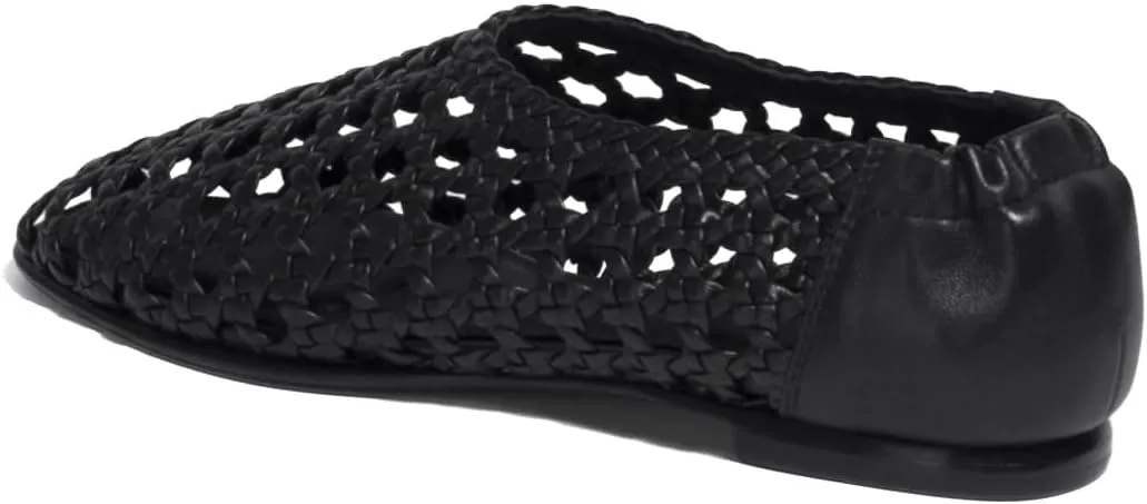 XYD Women Square Toe Woven Flats Slip On Braided Openwork Spring Summer Dress Travel Comfy Ballerinas Shoes
