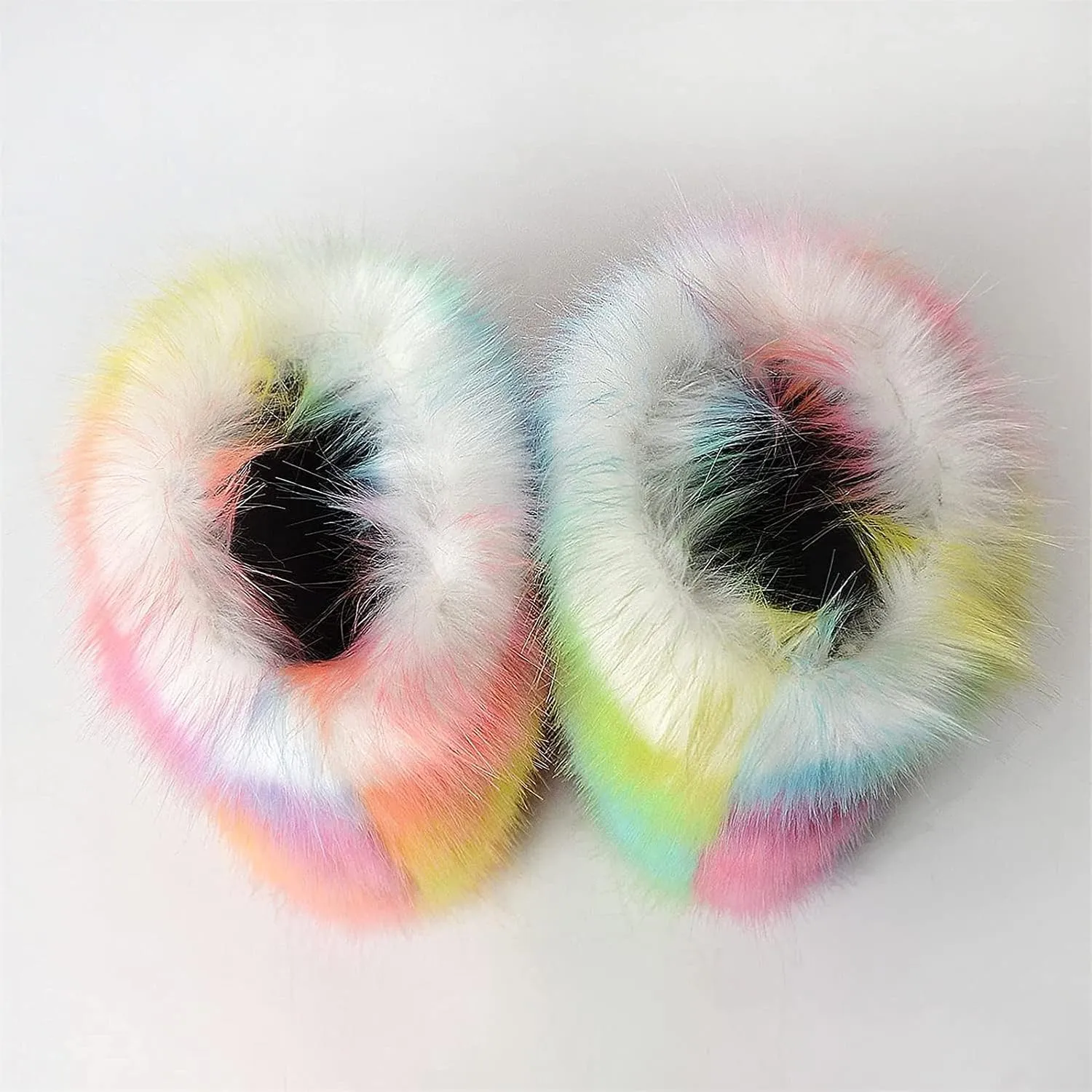 YESBOR Women's Faux Fur Boots Fluffy Mid-Calf Fuzzy Winter Snow Boots Outdoor Flat Shoes
