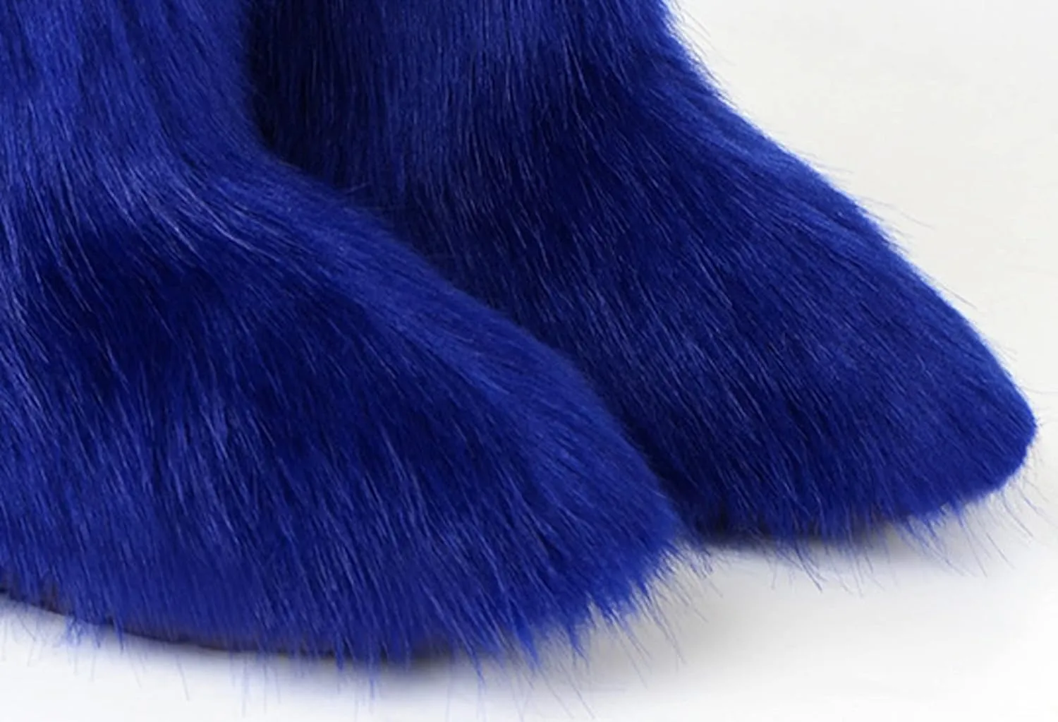 YESBOR Women's Winter Faux Fur Boots Round Toe Warm Fuzzy Fluffy Furry Snow Boots Flat Shoes