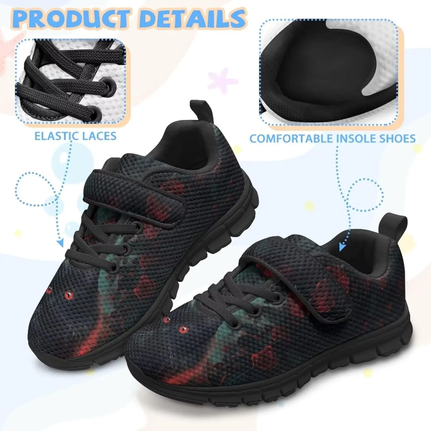 YEXIATODO Slip On Shoes Girls Boys Wide Shoes Kids Shoes No Tie Shoelaces Running Sneakers Slip on Tennis Shoes 11-2.5