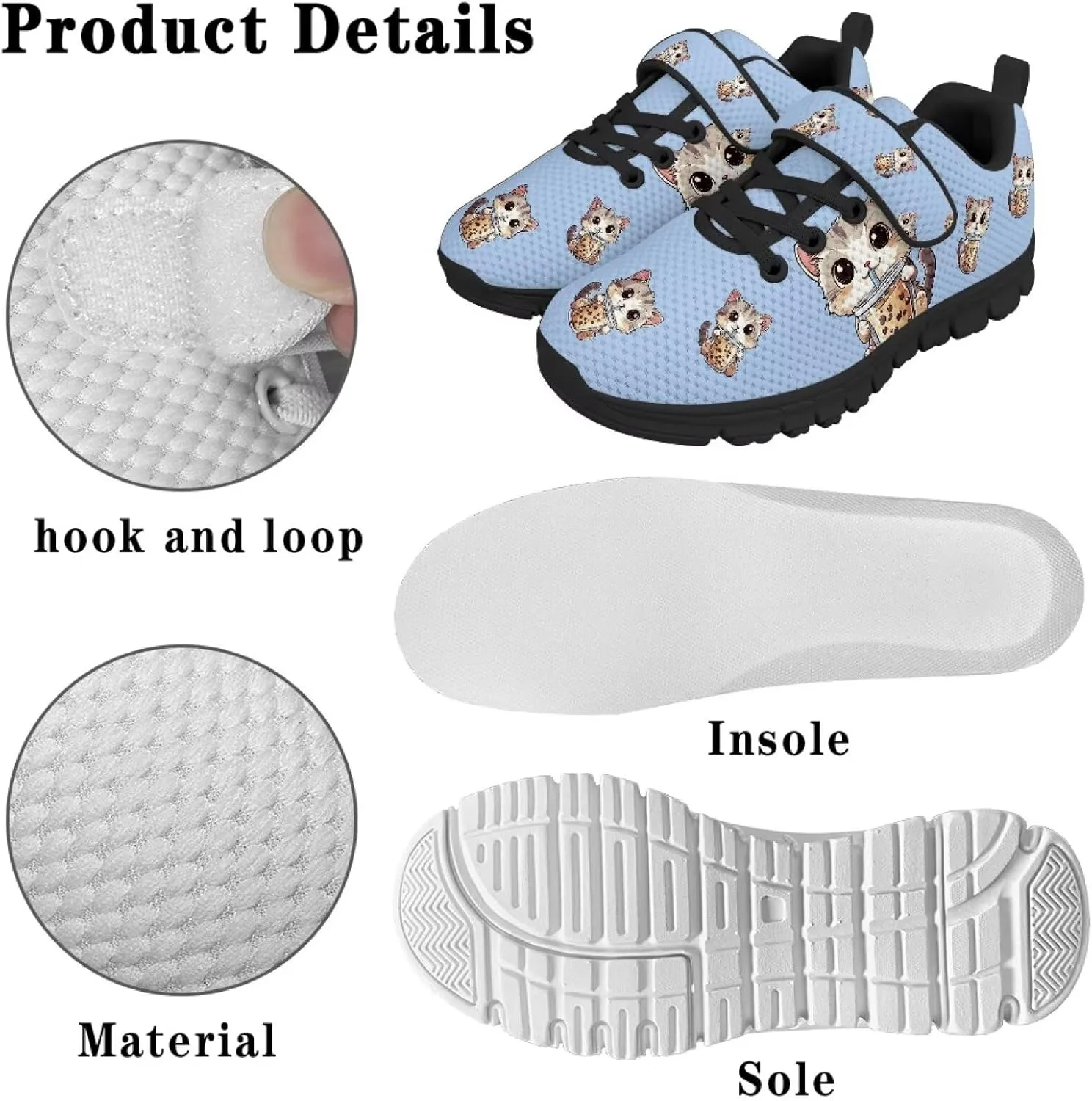 YEXIATODO Slip On Shoes Girls Boys Wide Shoes Kids Shoes No Tie Shoelaces Running Sneakers Slip on Tennis Shoes 11-2.5