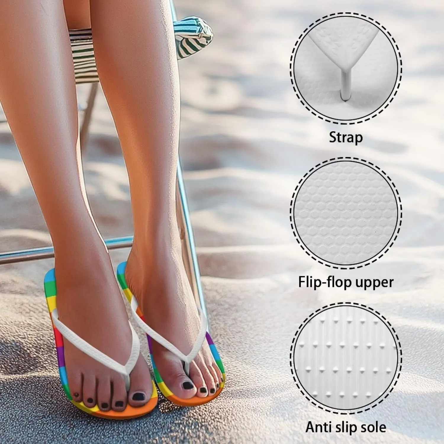 Yoga Mat Flip Flops for Women Sand Beach Thong Slide Sandal Athletic Gym Office Non Slip Shower Shoes