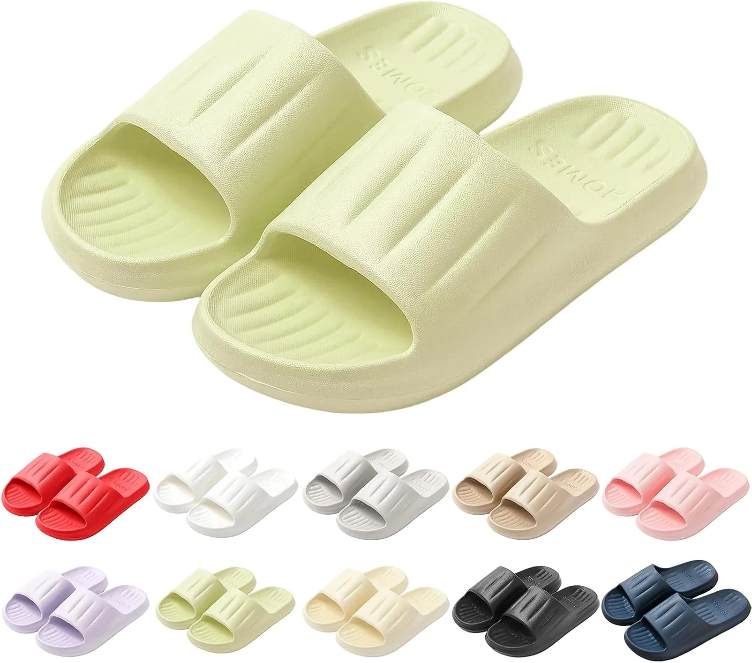 YOLAI Pillow Slippers for Women Men Non Slip Shower Shoes Soft Indoor Outdoor Slides Sandals Ultra Light Quick Drying Bathroom Comfortable House Slippers