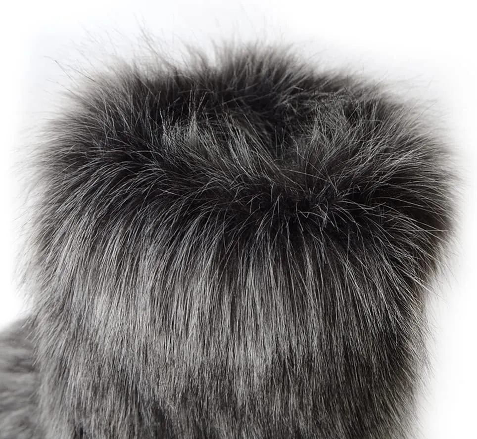 ZOSCGJMY Faux Fur Boots for Women Fuzzy Fluffy Furry Round Toe Suede Winter Snow Boots Flat Shoes