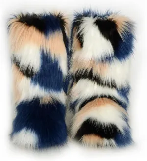 ZSGYCHCY Women's Faux Fur Boots Winter Fuzzy Fluffy Warm Furry Snow Boots Flat Shoes